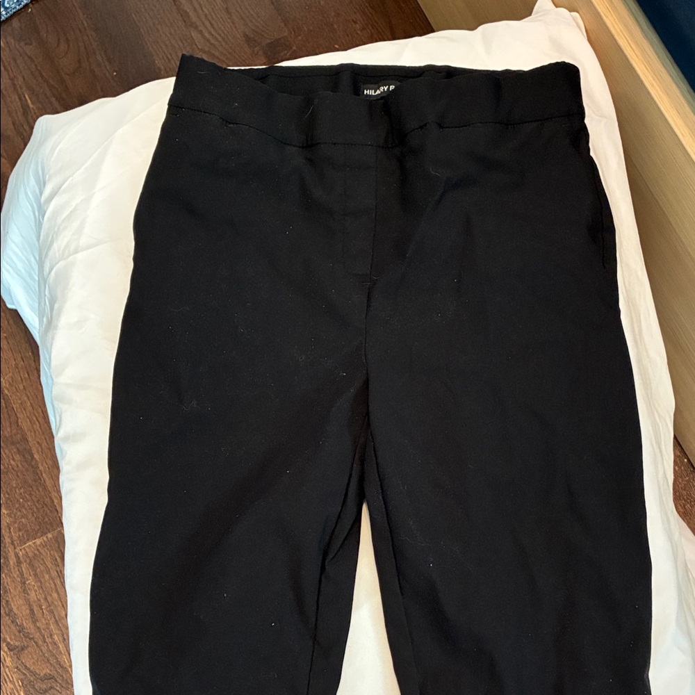 Hilary Radley Straight-Leg Black Ponte Pull-On Pants